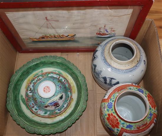 A quantity of assorted Oriental ceramics, carved wood and metalware